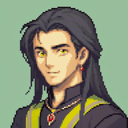 00539-3689298554-solo, green background, 1boy, long hair, male focus, simple background, black hair, yellow eyes, looking at viewer, closed mouth.png